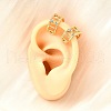 Brass Micro Pave Clear Cubic Zirconia Cuff Earrings EJEW-F370-10G-2