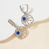 Brass Cubic Zirconia Evil Eye Hoop Earrings UK0566-2