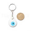 Teardrop Handmade Lampwork Evil Eye Pendants Keychain KEYC-JKC00379-02-2