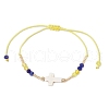 Cylinder Glass Seed Beaded Braided Bead Bracelets BJEW-MA00171-03-3
