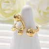 304 Stainless Steel Round Cuff Rings for Women RJEW-A063-01B-G-3