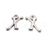 Platinum Plated Alloy Letter Pendants PALLOY-J718-01P-X-1