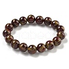 Round Synthetic Gold Clinquant Stone Stretch Bracekets G-P549-02B-04-2