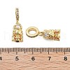 Rack Plating Brass Orange Cubic Zirconia European Dangle Charms KK-Q006-58G-3