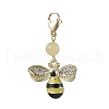 5Pcs Bee Alloy Enamel Pendant Decorations HJEW-JM01728-2