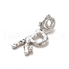 Rack Plating Brass Micro Pave Cubic Zirconia European Dangle Charms KK-L210-015P-R-2