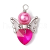 Glass with Alloy Pendant PALLOY-JF02659-2