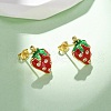 Brass Micro Pave Cubic Zirconia Stud Earrings EJEW-D322-05G-01-2