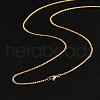 1.5mm Rack Plating Brass Box Chain Necklaces for Women Men MAK-L044-21G-3