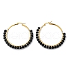 Beaded Hoop Earrings X-EJEW-JE03830-04-4