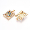 Brass Micro Pave Clear Cubic Zirconia Pendants for Women KK-T070-91A-06-2