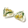 Inner Dried Flower Transparent Resin Pendants RESI-A043-03A-2