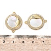 Brass Micro Pave Cubic Zirconia Flat Round with Moon Face Connector Charms KK-U070-07G-3