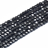 Natural Black Spinel Beads Strands G-D0003-B08-1