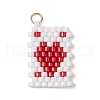 Cylinder Seed Flat Round Pendants PALLOY-MZ00594-02-1