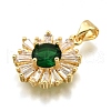 Brass Micro Pave Cubic Zirconia Pendants KK-K401-34G-03-2