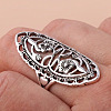 Horse Eye with Flower Pattern Alloy Finger Rings FS-WGD22DF-01-2