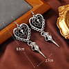 Gothic Heart Cross Skull Dangle Earrings MU2245-3