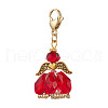 Angel Glass Beaded & Alloy Pendant Decorations HJEW-MZ00190-05-2