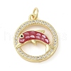 Brass Micro Pave Clear Cubic Zirconia Pendants KK-Q813-05G-2