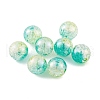 UV Plating Rainbow Iridescent Acrylic Crackl Beads PACR-C009-02C-1