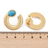 304 Stainless Steel Synthetic Turquoise Stud Earrings for Women EJEW-U046-14G-5