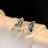 Brass Cubic Zirconia & Abalone Shell & Imitation Pearl Jewelry Set FS-WG1B634-01-4