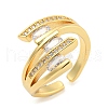 Clear Cubic Zirconia Open Cuff Ring RJEW-L121-021G-1