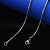 304 Stainless Steel Round Snake Chain Necklace NJEW-S420-009A-P-4