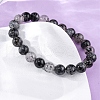 Natural Tourmaline Round Beaded Stretch Bracelets for Men Women BJEW-G743-01B-3