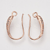 Brass Micro Pave Cubic Zirconia Earring Hooks ZIRC-Q022-035RG-NF-2