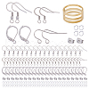 SUNNYCLUE 110Pcs 4 Style 304 Stainless Steel Earring Hooks & Leverback Earring Findings DIY-SC0024-14-1