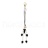 Halloween Theme Skeleton Glass Seed & Natural Black Onyx & Synthetic Turquoise Beaded Pendant Decorations HJEW-MZ00284-06-2