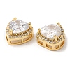 Brass and Clear Cubic Zirconia Pendants ZIRC-Q202-02G-2