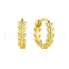 S925 Sterling Silver Leaf Hoop Earrings Fashionable and Delicate Ear Jewelry FP4888-1-3