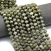 Natural Green Rubbit Fur Rutilated Quartz Beads Strands G-P573-A58-01-1