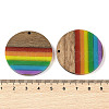 Pride Rainbow Theme Resin & Walnut Wood Pendants WOOD-K012-07B-3