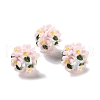 Luminous Polymer Clay Rhinestone Floral Ball Beads CLAY-U002-01E-2