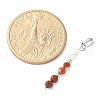 Faceted Round Natural Mixed Gemstone Beaded Pendants PALLOY-JF03529-5