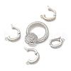 Brass Micro Pave Clear Cubic Zirconia Fold Over Clasps KK-U059-47P-2