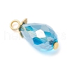 Electroplate Glass Pendants PALLOY-JF03956-02-4