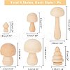  8Pcs Mushroom & Christmas Tree Schima Superba Wooden Children Toys WOOD-NB0001-75-2