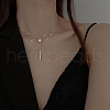 Alloy with Rhinestone Double-Layer Necklace PW-WG33138-01-1