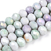 Faceted Electroplated Glass Beads Strands GLAA-C023-02B-A-1