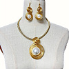 Round Alloy & Aluminum Wire & Imitation Pearl Jewelry Set FS-WG2DEC3-01-5