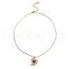 Heart Light Gold Brass Micro Pave Cubic Zirconia Pendant Necklaces NJEW-E105-09KCG-05-2
