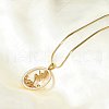 304 Stainless Steel Crystal Rhinestone Ring with Mermaid Pendant Necklaces for Women NJEW-P327-02G-3