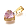 304 Stainless Steel Micro Pave Cubic Zirconia Pendants STAS-B086-13G-02-2