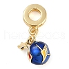 Rack Plating Brass Enamel Sports European Dangle Charms KK-P287-35D-G-1