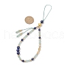 Natural Lapis Lazuli & Peacock Green Agate Mobile Straps HJEW-JM03425-01-3